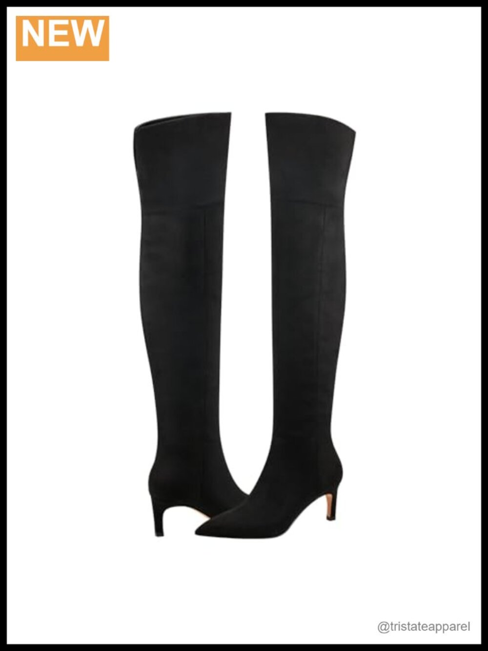 Over the Knee Boots for Women with Pointed Toe and Kitten Heel Faux Suede
